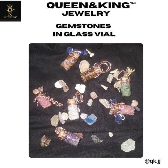 Queen&King™️ Jewelry - Wired Vial Necklace (Black or Tan Hemp Cord)